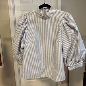 Levi's Blue and White Striped Blouse